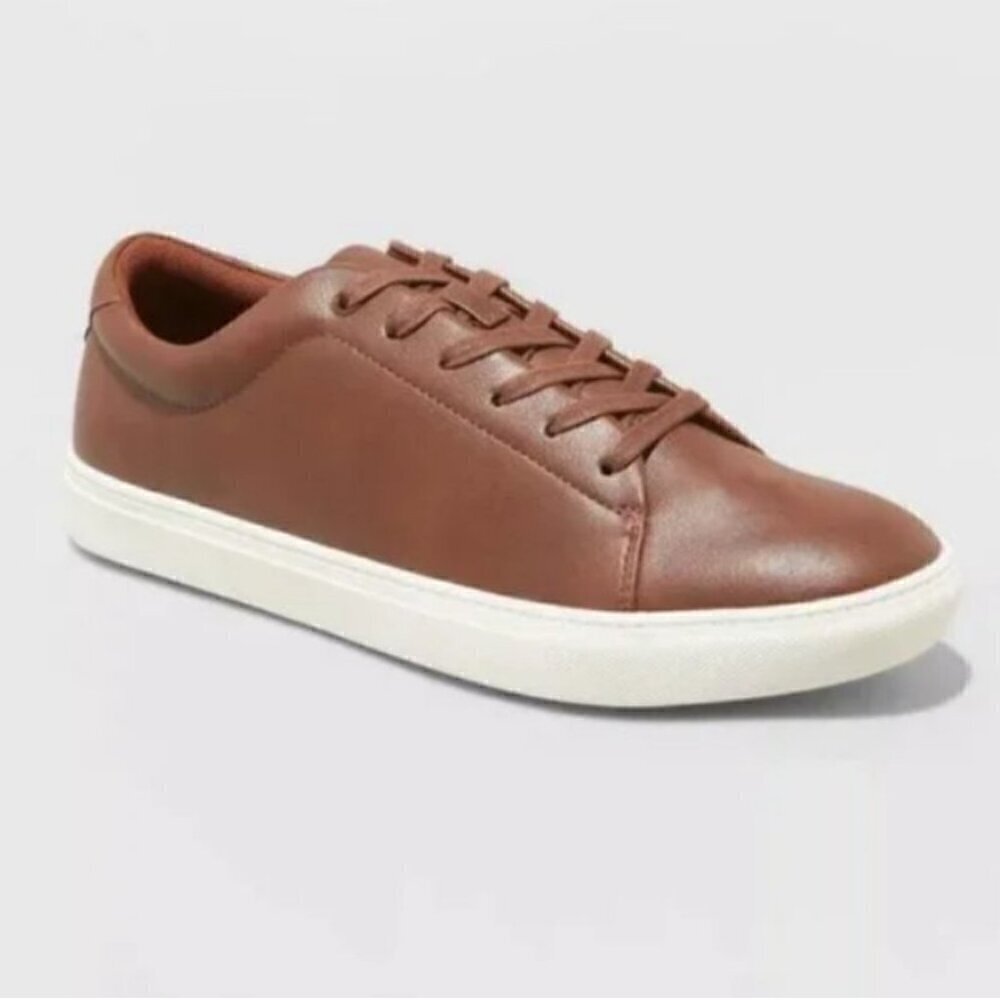Goodfellow $ Co SZ 13 Cognac Brown Lace up Low-top Sneakers Office Casual